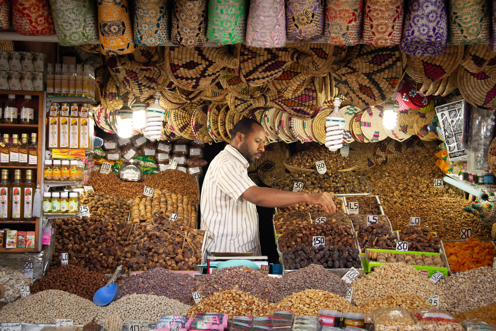 Puesto de frutos secos, Zoco de Marrakech